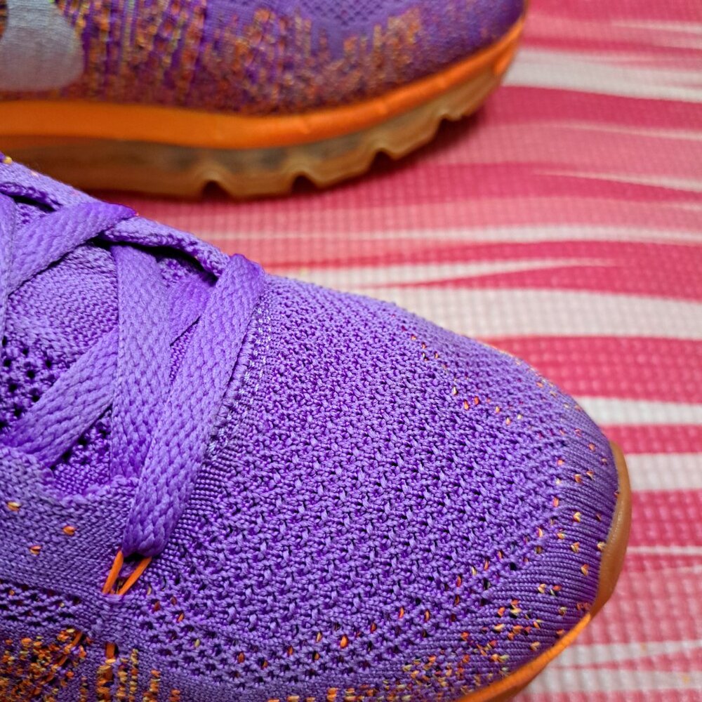 %NIKE FLYKNIT MAX ATOMIC PURPLE/ORANGE/MANGO US 9.5 Women 620659-500 A7 - Picture 9 of 13